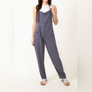 Illa Illa Linen Overalls | Size Small | Color Charcoal